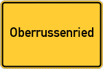 Place name sign Oberrussenried