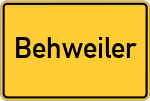 Place name sign Behweiler