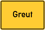 Place name sign Greut