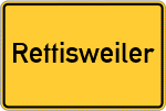 Place name sign Rettisweiler