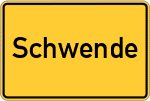 Place name sign Schwende