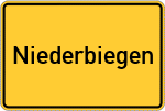 Place name sign Niederbiegen