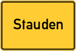 Place name sign Stauden