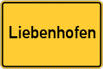 Place name sign Liebenhofen