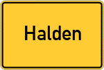 Place name sign Halden