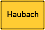 Place name sign Haubach
