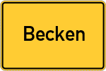 Place name sign Becken