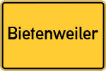 Place name sign Bietenweiler