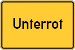 Place name sign Unterrot