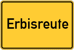 Place name sign Erbisreute