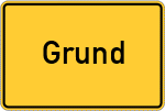 Place name sign Grund