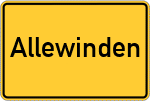 Place name sign Allewinden