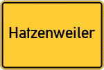 Place name sign Hatzenweiler