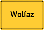 Place name sign Wolfaz