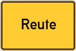 Place name sign Reute
