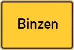 Place name sign Binzen