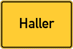 Place name sign Haller