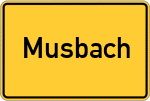 Place name sign Musbach