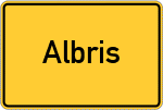 Place name sign Albris