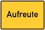 Place name sign Aufreute