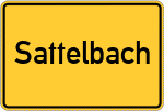 Place name sign Sattelbach