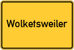 Place name sign Wolketsweiler