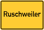 Place name sign Ruschweiler