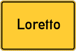Place name sign Loretto