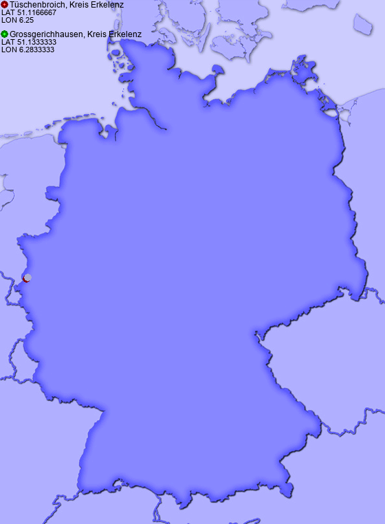 Distance from Tüschenbroich, Kreis Erkelenz to Grossgerichhausen, Kreis Erkelenz