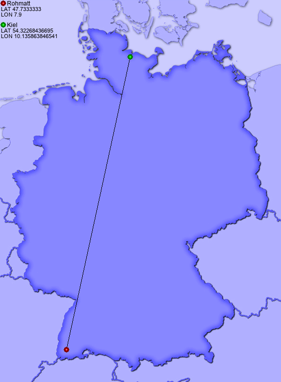 Distance from Rohmatt to Kiel