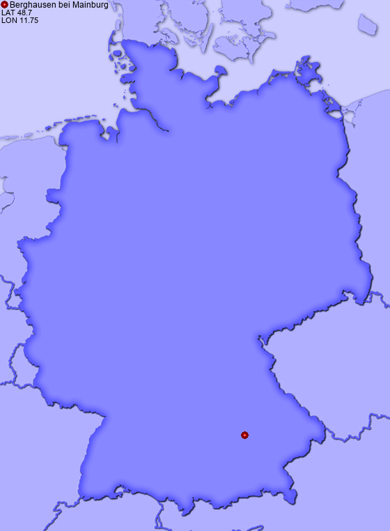 Location of Berghausen bei Mainburg in Germany