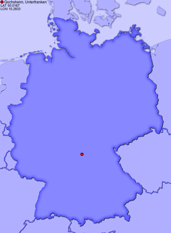 Location of Gochsheim, Unterfranken in Germany