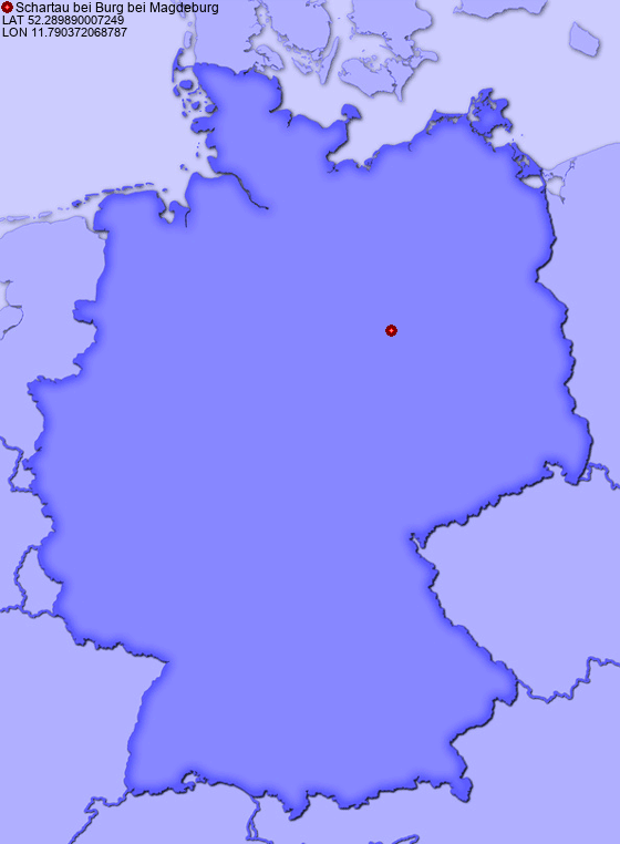 Location of Schartau bei Burg bei Magdeburg in Germany
