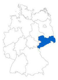 Show Federal state Saxony on the map of the federal states