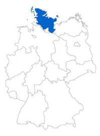 Show Federal state Schleswig-Holstein on the map of the federal states