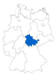 Show Federal state Thuringia on the map of the federal states