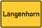Place name sign Langenhorn, Holstein