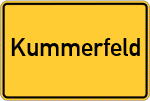 Place name sign Kummerfeld, Dithmarschen