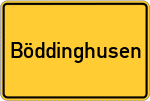 Place name sign Böddinghusen, Dithmarschen