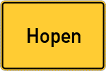 Place name sign Hopen