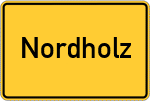 Place name sign Nordholz, Dithmarschen