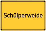 Place name sign Schülperweide, Dithmarschen
