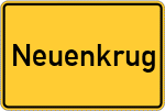 Place name sign Neuenkrug, Dithmarschen