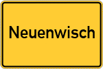 Place name sign Neuenwisch, Dithmarschen