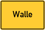 Place name sign Walle, Dithmarschen
