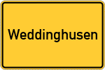 Place name sign Weddinghusen