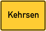 Place name sign Kehrsen, Kreis Herzogtum Lauenburg