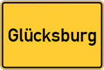 Place name sign Glücksburg, Nordfriesland