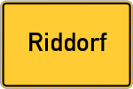 Place name sign Riddorf