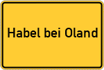 Place name sign Habel bei Oland, Hallig